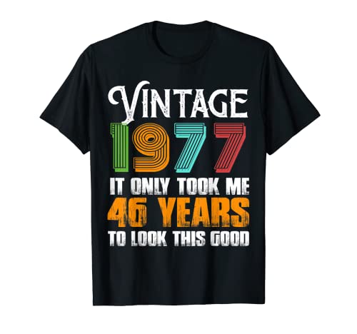 Vintage 1977 46 Years Old Birthday Idea For Father's day Camiseta