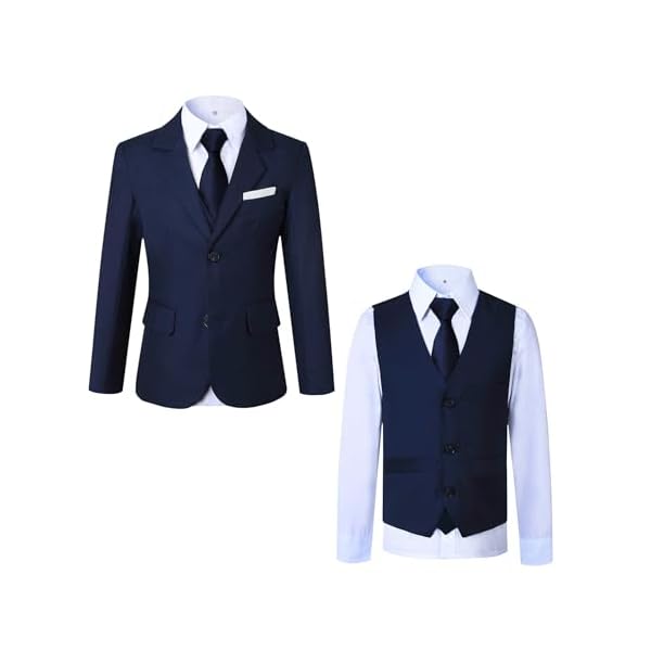 Boys Suit Slim Fit 5 Pieces Kids Formal Wedding Suits for Boys Teen Dress Clothes Set - Image 7