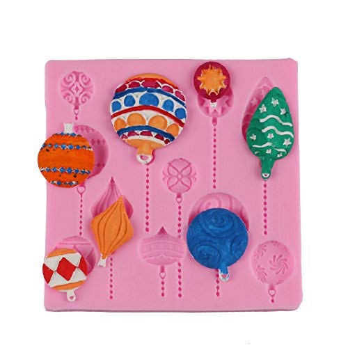 Anyana Christmas Ornament Baking Molds Xmas Silicone Fondant Molds Holiday Cake Decorating Tools Festival Gumpaste Cupcake Topper Decorations Hot Air Balloon Resin Clay Chocolate Candy Molds Non Stick #TOP4
