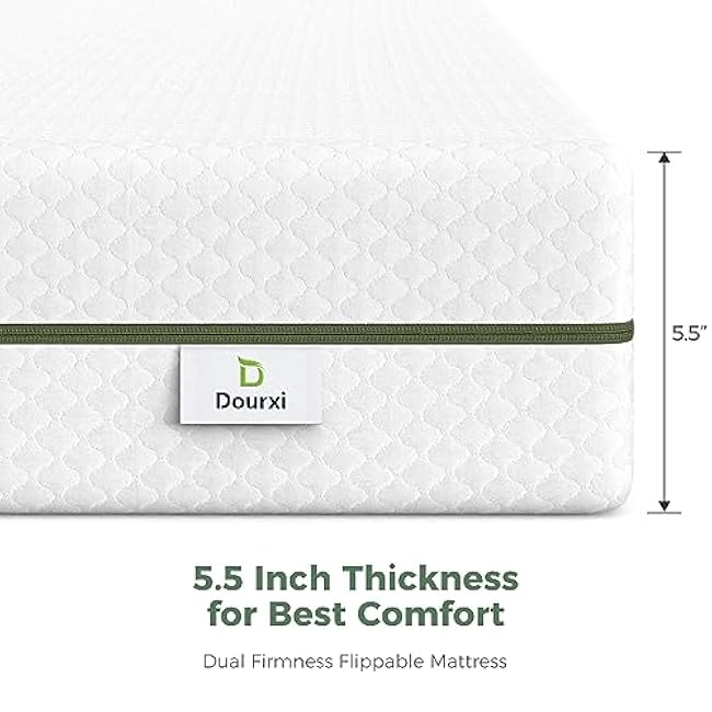 Crib Mattress, Dual-Sided Comfort Baby and Toddler Mattress with Gel Memory Foam and Removable Cover, Fits Standard Size Cribs and Toddler Bed, 52x27.5x5.5 inches