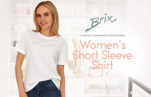 Brix Womens Loose Fit Tee - Shirts Crewneck Cotton Tees.4