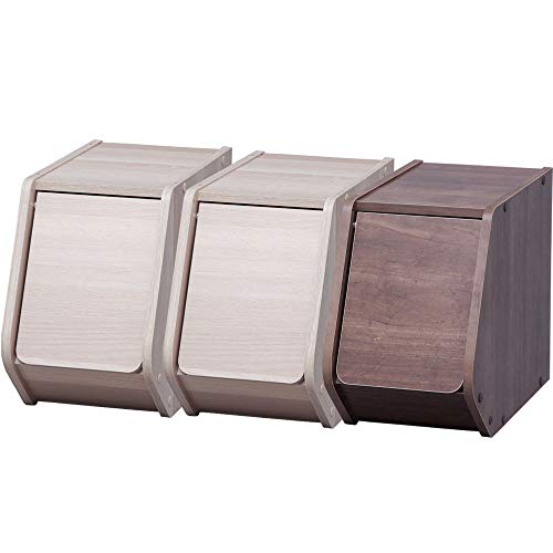 アイリスオーヤマ(IRIS) 収納ボックス ナチュラル、ブラウン 20×38.8×30.5cm STB-200D 3個セット