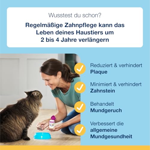 ProDen PlaqueOff Pulver für Katzen Zahnpflege 40 g, natürliche Zahnreinigung, Zahnputzflocken für Katzen bei Zahnbelag und Mundgeruch, Zahnstein und Plaque Entferner