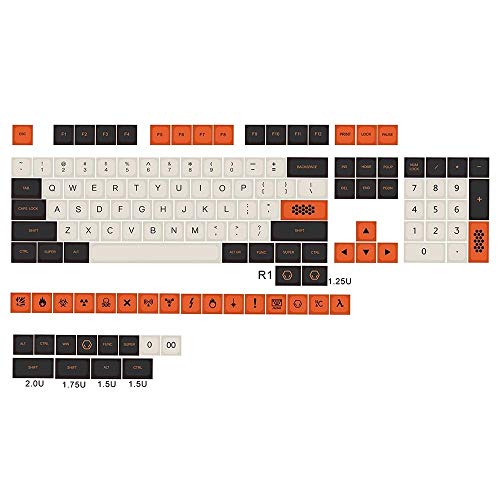 rouroumaoyi 122/134pcs Color Sublimation PBT Keycaps for Mechanical Gaming Keyboard No Backlit XDA Profile Key Caps (Axis Body : XDA Profile keycaps, Color : 134 keycaps)
