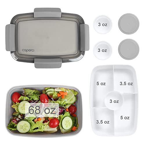 Caperci CK232GR Large Salad Container For Lunch - Better Adult Bento Lunch Box 68 Oz thumb #3
