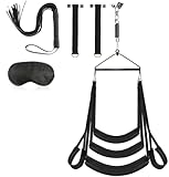 Sadodo Liebesschaukel Sexschaukel Tür Schaukel für Decken und Tür Hängung,SM Bondage Set,Extra Breiten Liebes Schaukeln Sex Möbel + Peitsche + Augenmaske,BDSMs Sex Swing Spielzeug Set für Paare