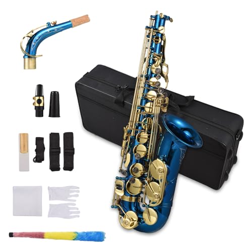 Btuty Alto Saxophone Eb E-Flat for Students Beginner - Full Starter Kit with Carrying Case, Mouthpiece, Neck Strap, Case Strap, Cleaning Cloth & Rod, Brush, Gloves