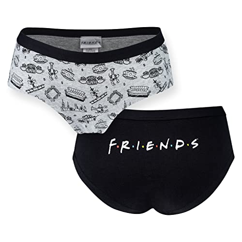 Warner Bros Friends Unterhosen Damen Unterwäsche Frauen Sexy Slip Damen Schwarz 2 Stück M