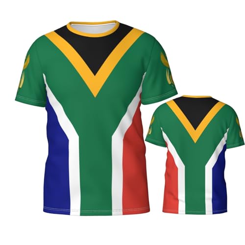 T-Shirt Respirant Afrique du Sud Short-Sleeve Entraînement Fitness