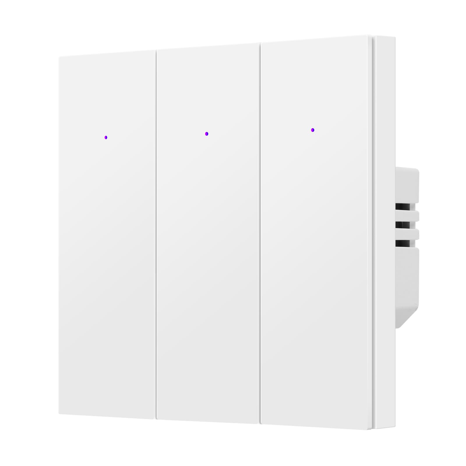 QNQ SMART WiFi BUTTON SWITCH 3 GANG (10 amps each) 600 WATT/SWITCH PC : Elevate Your Home with Effortless Control Home Automation. fits in 2 module concealed board (WHITE)-image-11