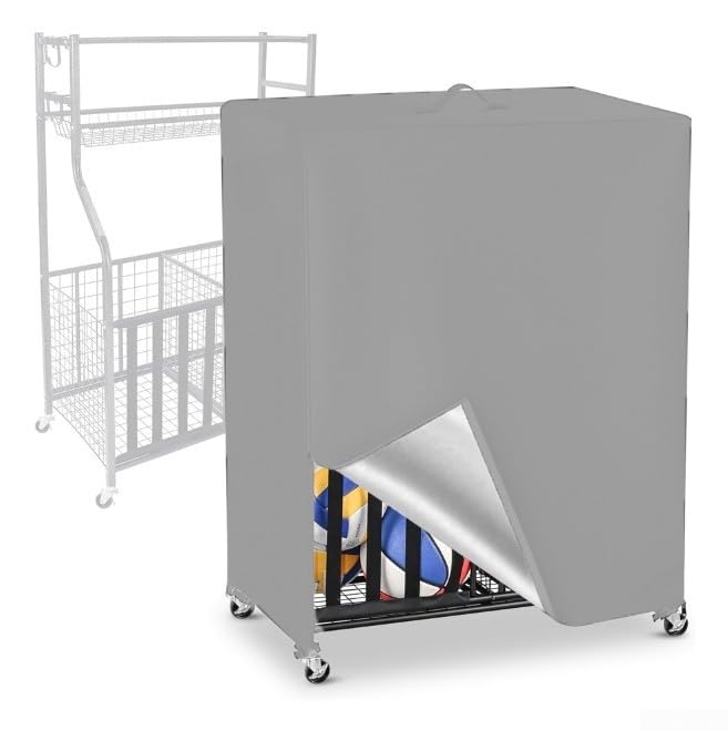 Oxford Cloth Cover for Basketball Storage Rack Protecting Your Sports Equipment from Harsh Weather Conditions and Damage (Grey)