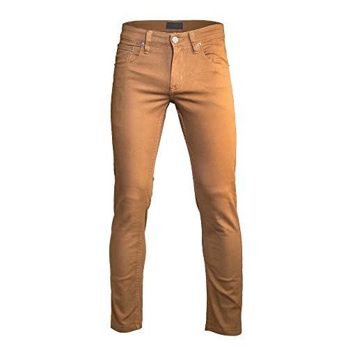 Minimal Apparel Men's Trendy Skinny Slim Fit Jeans, Wheat