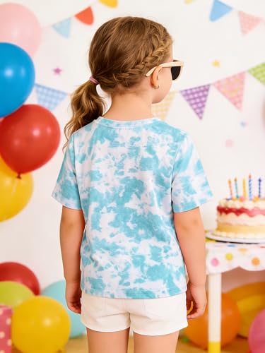 Image of Girls' Birthday Girl Letter Print T-Shirt with Bracelet, Pink, Size 4-12Y, Short Sleeve