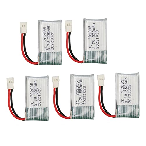 5PCS 3.7V 550mAh Li Batería, RC Drone Batería Reemplazo UAV Lipo Batería para Hubsan X4 H107 H107L H107D MJXRC F47 DFD F180 RC Drone