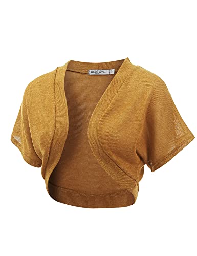 Image of Lock and Love Women's Versatile Open Front Lightweight Short Sleeve Bolero Shrug