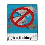 Mauspads Angeln Verboten – Marine-Retro-Wandbild, Schlicht, Pier, Fischteich, Seeufer, Zaun 25X30Cm Rutschfeste Mauspad Leichtes Mouse Pad Für Büro Zuhause