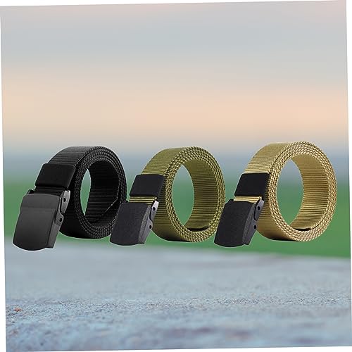 3pcs Quick-dry Canvas Belt for Men Breathable Plastic Buckle Outdoor Sports Training Daily Use2