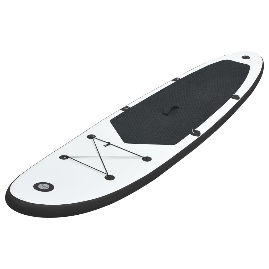 Aufblasbares Stand-Up-Paddleboard-Set für Outdoor-Freizeitaktivitäten, schwarz-weiß, Bootfahren und Wassersport