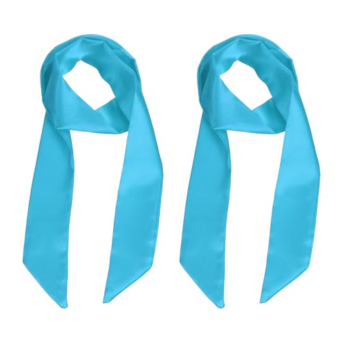 YELARXI foulard long uni femme bandeau 40" 2pcs bleu ciel