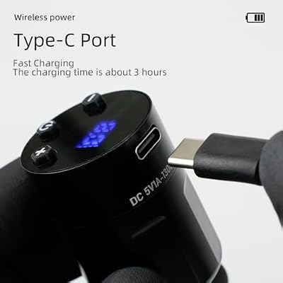 DGT WX6 Tattoo Machine Battery Pack with RCA/DC input 1300mAh 4-6 hrs running time Type-C Fast Charging Port (Black RCA)