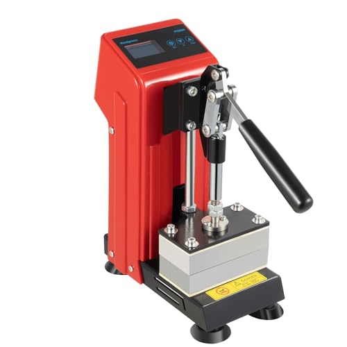 Hydraulic Heat Press Machine 110V Portable Manual Heat Press Machine with LED Display and Liftable Handle for Dry Flowers Pressing Oil Printing Textiles (0.5T)