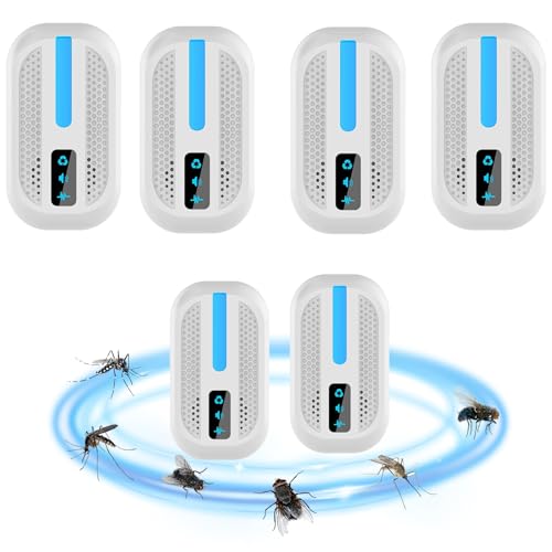 Ultrasonic Pest Repeller - 6Pcs Plug in Mosquito Repe, Spider Catcher, Pest Control Products, Rat Traps, Ant Killer Indoor, Fly Deterren, Mouse Cockroach Moth Squirrel Rodent, Stop Expert Insect House