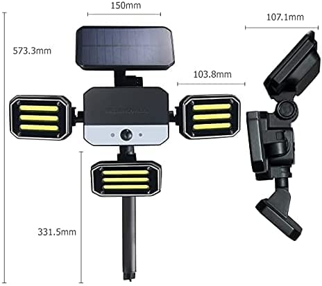 Image of Bell+Howell Bionic Floodlight with Motion Sensing - Solar Outdoor Lights 108 High Power LED Bulbs Adjustable, Swiveling Panels for Garden Patio and Lawn As Seen On TV