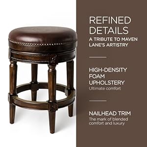 Mavenlanepullman26inchtallcounterheightupholsteredbacklessbarstoolindarkwalnutfinishwithvintagebrownveganleathercushionseat Urban Country Home Decor Maven lane pullman 26 inch tall counter height upholstered backless barstool in dark walnut finish with vintage brown vegan leather cushion seat urban country home decor
