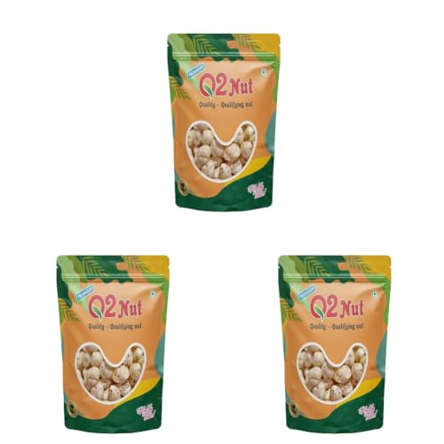 Image of Q2 Nut Makhana 250 gm Fit for Fasting Crunchy and Gluten-Free Fox Nuts Rich in Protein Ideal for Healthy Snacking Phool Makhana for Roasting & Cooking (Pack of 3)