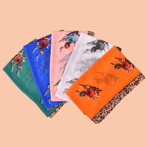 Scarfs for Women Lightweight Breathable Chiffon Scarves Leopard Print Floral Pattern Sheer Scarf Sunscreen Shawl Wraps3