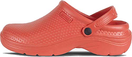 WORKTEAM Zueco Ultraligero de EVA Anatómico y Ergonómico con Cámara Ortopédica, Resistente a los Tropiezos y con Sujeción en Talón, Plantilla Incluida Unisex Naranja 42/43 EU