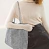 Energather Womens Tote Bags, Cotton Tote Shoulder Bag Large Tote Bags for Women and Girls, Lightweight Tote Handbags Shoulder Bag with Plaid Pattern for Shopping, Dating, Travel (red) #1