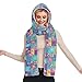 GuoChe Pashmina Like Women'S Scarves Fashion Christmas Abstract Shapes Flamingos and Holiday Icons Hooded With Pockets Hat Gloves set bufanda para mujer for Travel
