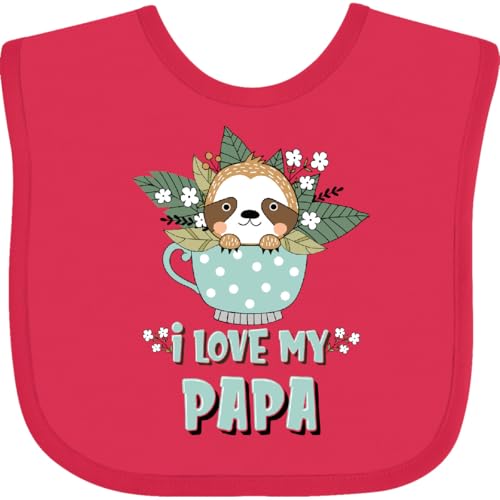 inktastic Teacup Raccoon I Love My Papa Baby Bib - Main Image