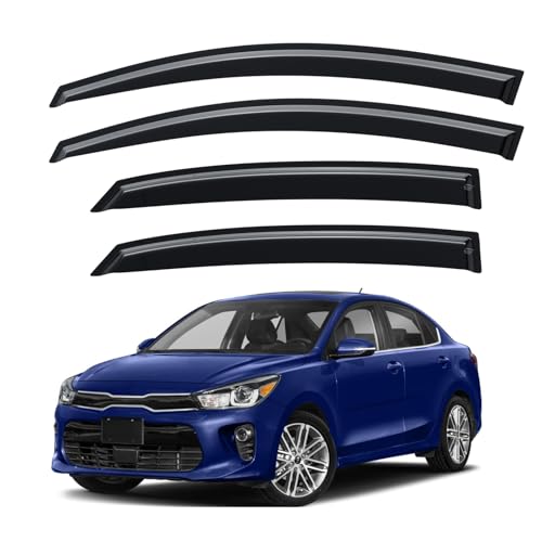 Image of Window Visors Rain Guards for 2018-2023 Kia Rio Sedan, Out-Channel Window Vent Wind Deflectors Visors Shades for Camry 18 19 20 21 22 23 Kia Rio