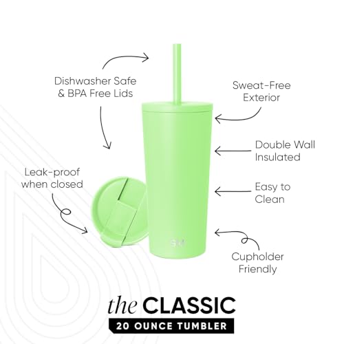 Image of Simple Modern Classic Tumbler with Straw Lid | Insulated Iced Coffee Cup Reusable Stainless Steel Water Bottle Travel Mug | Gifts for Women Men Her Him | 20oz | Baja