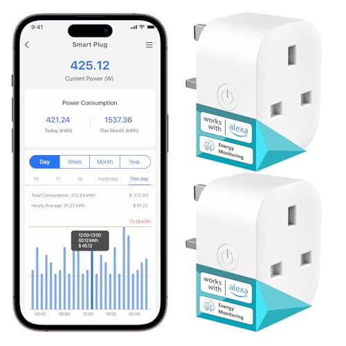 Meross MSS305 Mini Smart Plug with Energy Monitoring 2-Pack