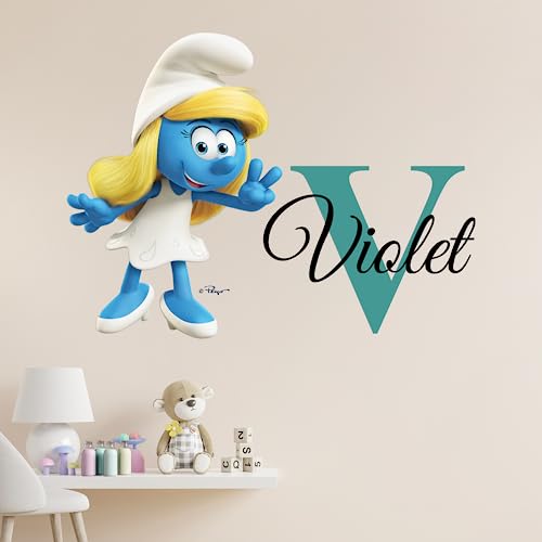 Vinilo Decorativo personalizado The Smurfs para niños