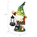 WOGOON Garden Gnome Statue, Resin Figurine with Bright Solar Lantern Lights and Welcome Sign, Outdoor Solar Illumination Decorations for Indoor Patio Lawn Garden Room,Birthday Housewarming Gift