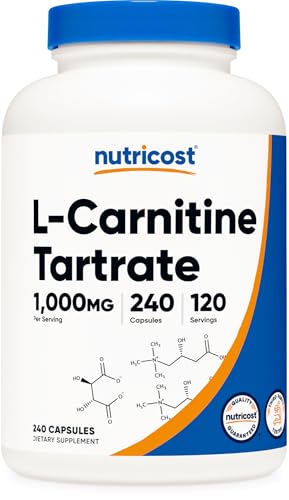Nutricost L-Carnitine Tartrate 1,000mg, 240 Capsules - 500mg Per ...