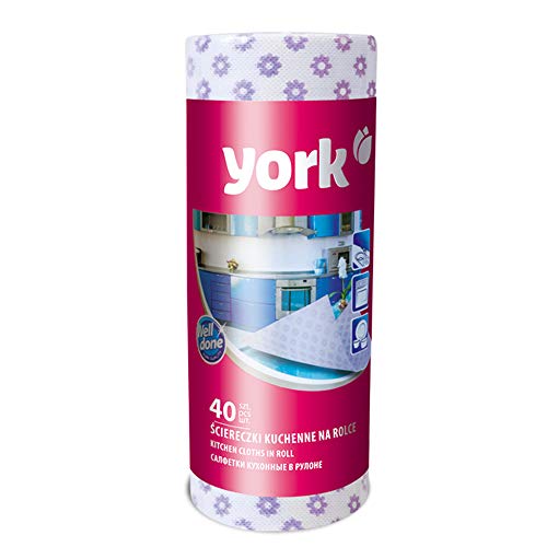 Image of YORK Multipurpose Cleaning Disposable Household Tissue Paper, Reusable Kitchen Highly Absorbent Clean Wipes in Roll 40 Pcs Size 25 * 40 CM [021100]