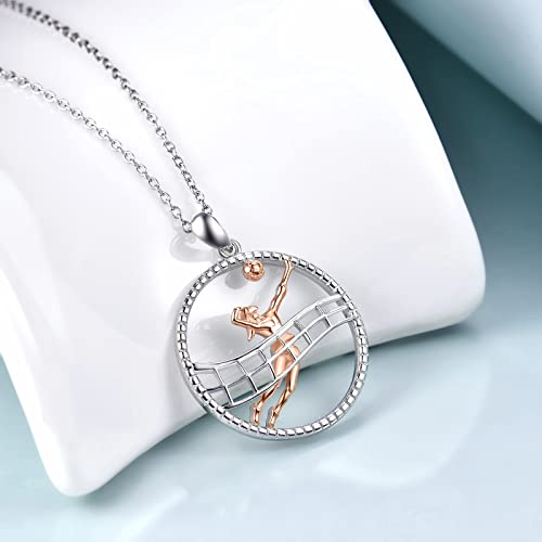 CRMAD Volleyball Gifts Necklace for Players Sterling Silver Abalone Shell/Crystal Sport Inspirational Jewelry for Women4