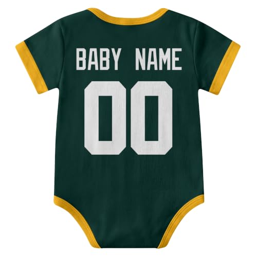 Image of KREDE Baby Clothes Custom Short Sleeves for Baby Boy Gifts | Custom Bodysuit with Number Name Gifts for Baby
