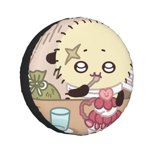 タイヤカバー ちいかわ ラッコ スペアタイヤカバー おしゃれ タイヤ収納 防塵 防水 防紫外線 日焼け止 汚れ防止 劣化対策 タイヤバッグ 持ち運び便利 取付簡単 カー用品 14〜17インチ 屋外 軽自動車 普通車 汎用 17インチ:直径80-83cm