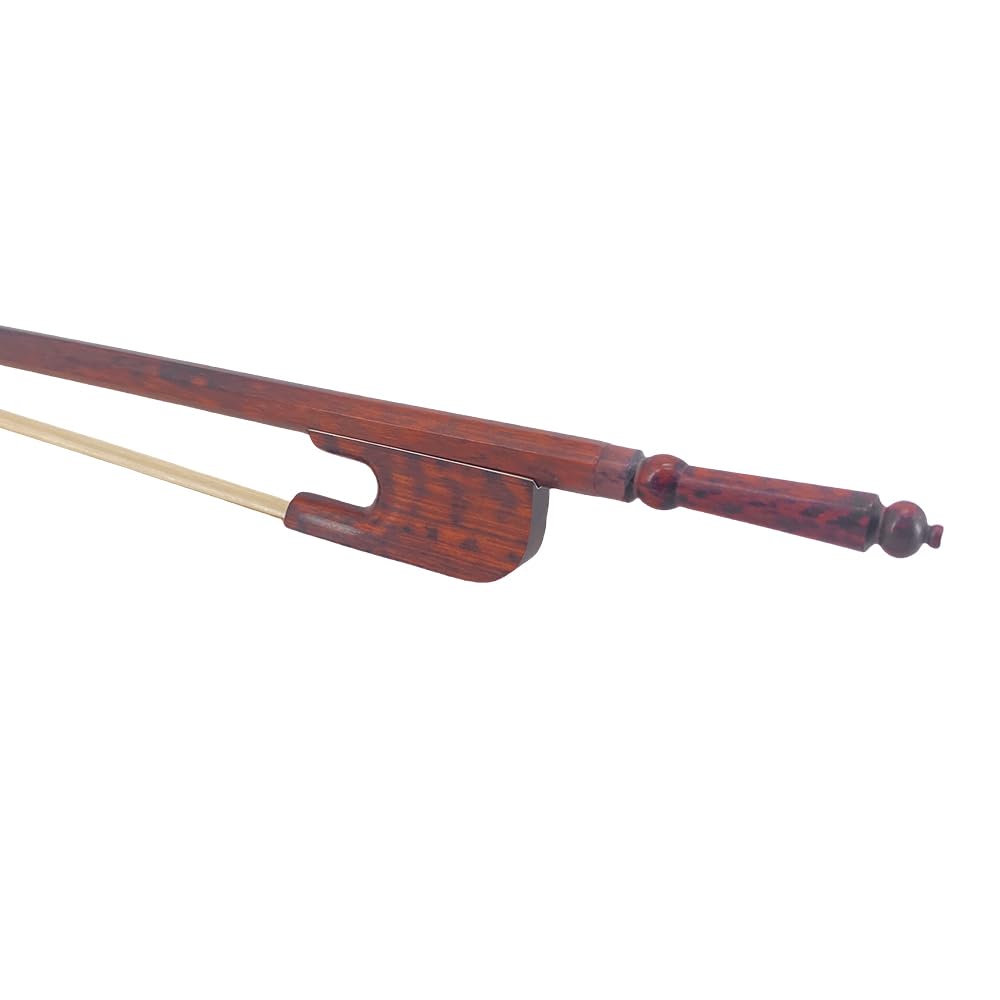 Snakewood - Arco de violín barroco 4/4 Letterwood, arcos de violín hacia afuera, tornillo largo, tamaño completo, pelo natural