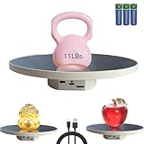 JAYEGT Motorized Rotating Display Stand, 10inch /11Lbs Load ,Mirror Cover ，360 Degree Electric Rotating Turntable ,Cup Display Turner Stand,Photography Products, Jewelry ,Tumbler -White