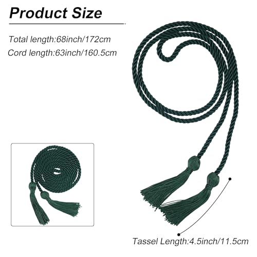Image of GraduationMall Graduation Honor Cord 68 inch Forest Green