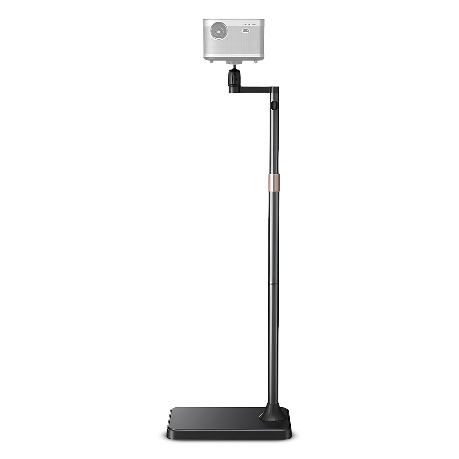 Yunseity Projector Stand, 27.56 to 47.24in Adjustable Height, 1/4in Invisible Projector Floor Stand, Hide Use, 360° Swivel