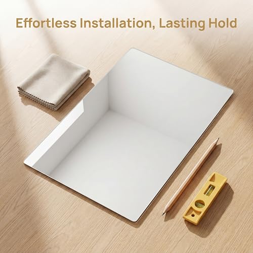 Image of iCAGY Acrylic Self Adhesive Mirror Sheet for Wall, Plastic Non Glass Sticky Kid Safety Mirror Tiles for Wall Rectangle 6x8 inch 1Pcs
