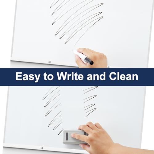 Image of TSJ OFFICE Rolling Whiteboard Standing - 40 x 26 Inches Mobile White Board